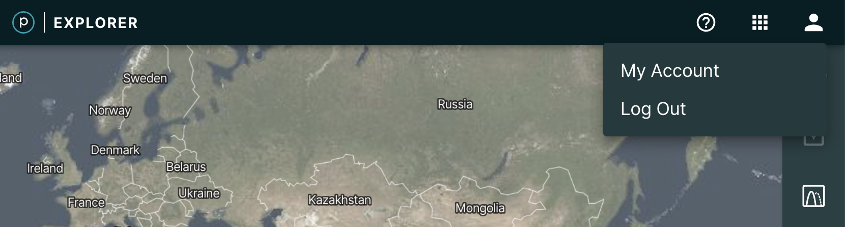 My Account Icon in Planet Explorer